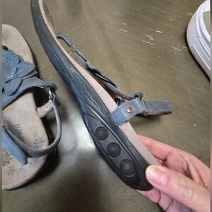 Therafit Orthotic Navy Suede Women's Buckle Sandals